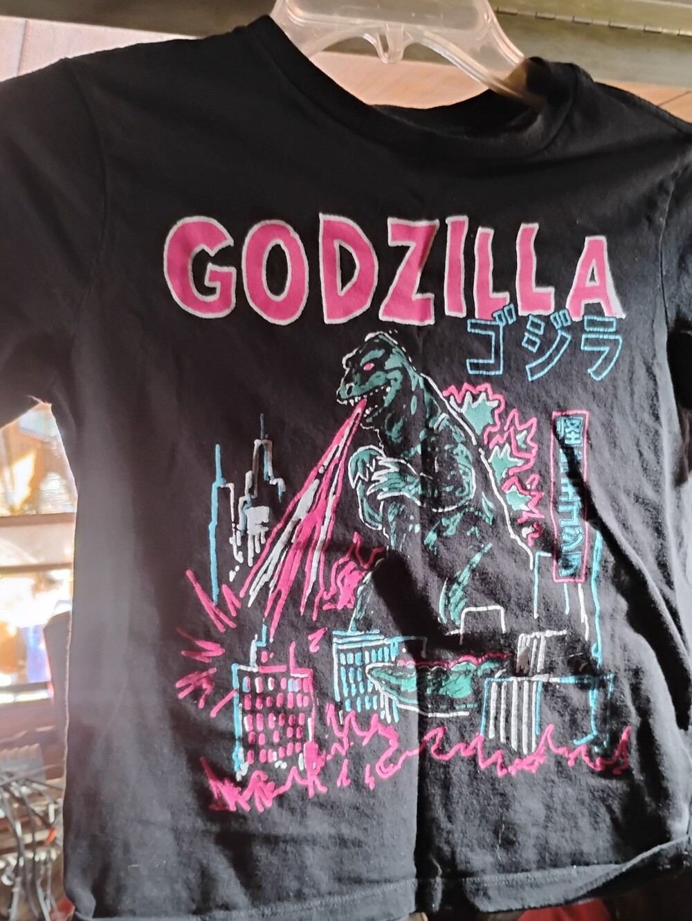 Old Navy Godzilla Boys Medium Black Graphic T-shirt Short Sleeve Crew Neck